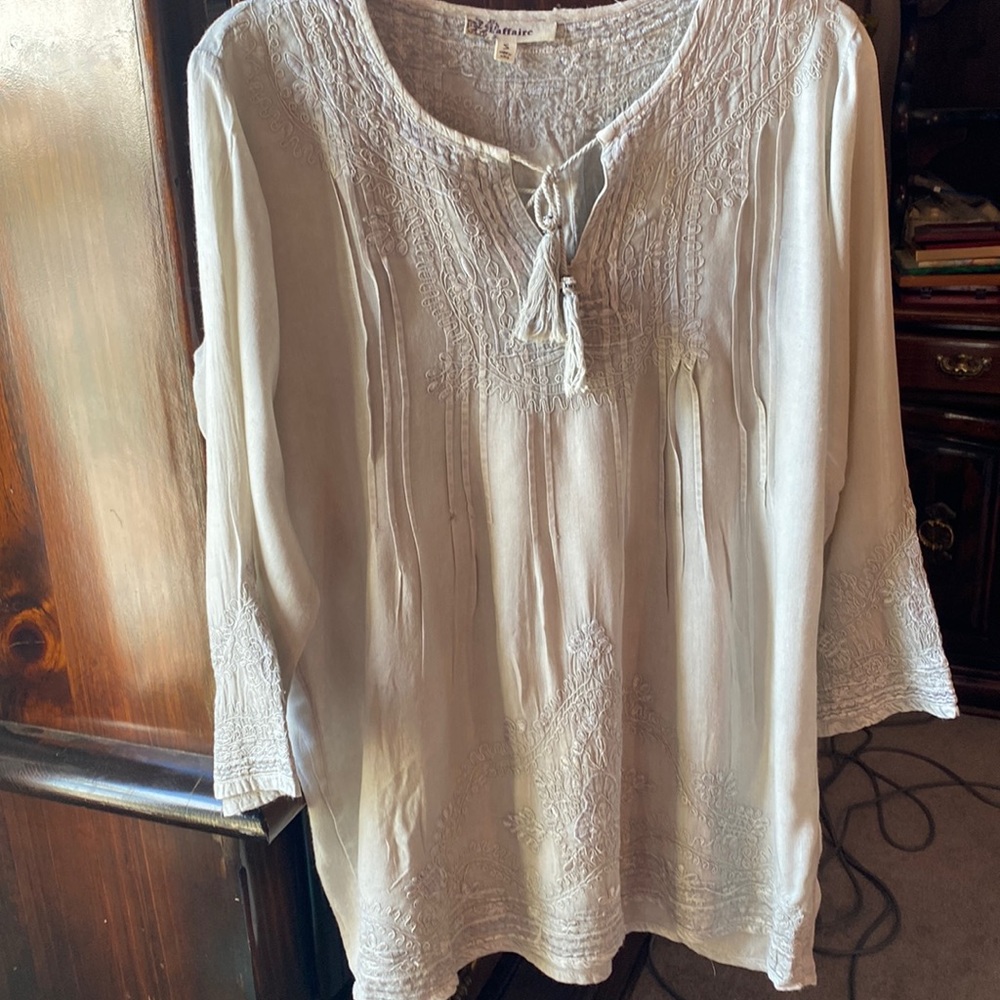 Delicately embroidered long top